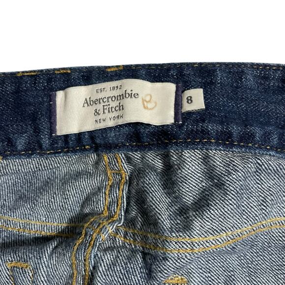 Abercrombie and Fitch Jeans Womens Size 8 Blue Distressed Capri Denim Dark Wash - Picture 6 of 10